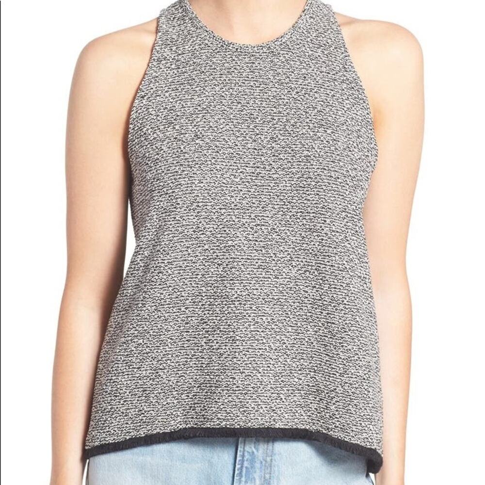 Madewell Knit Grey Swing Fringe Trim Tank Size XXS